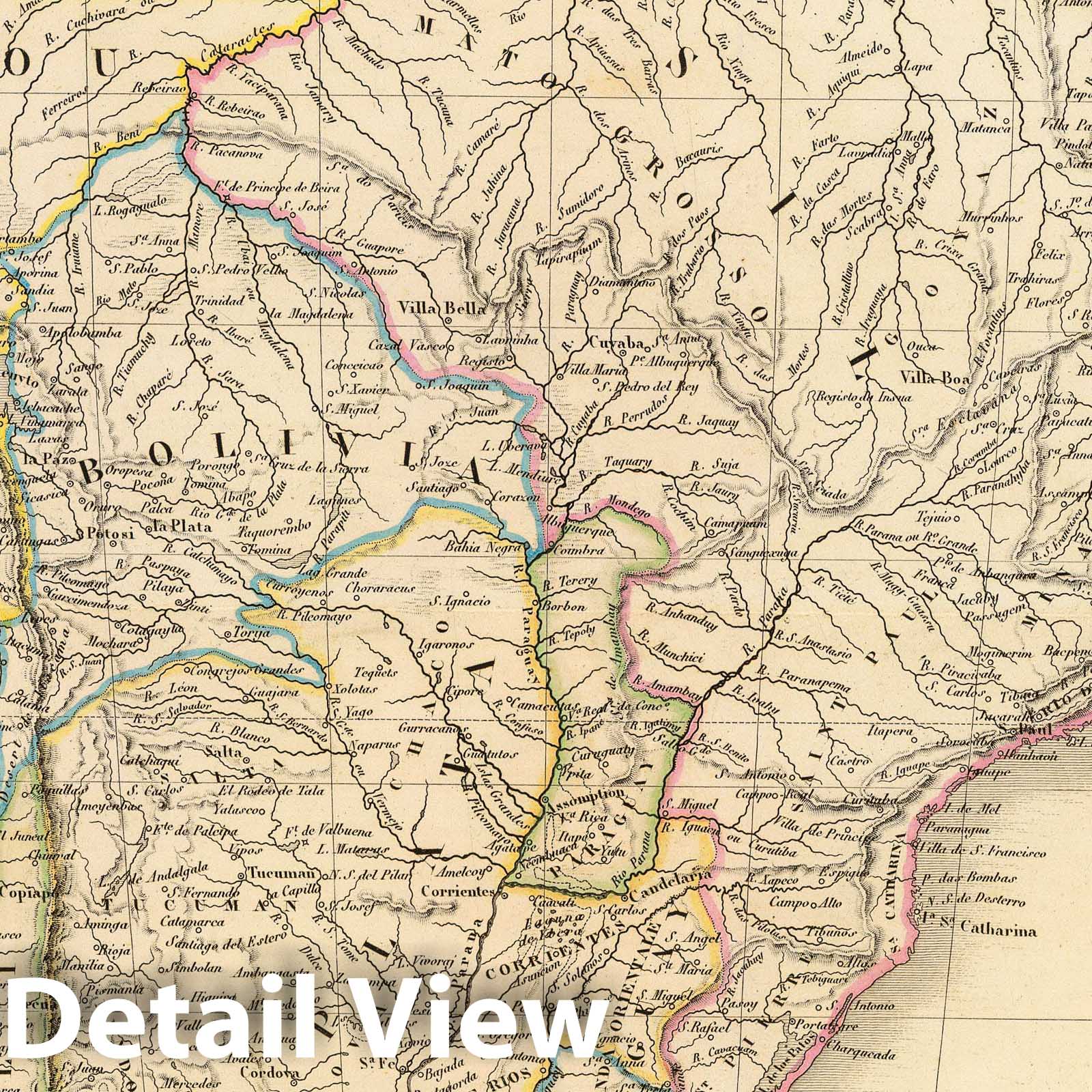South America, 1848 - Historical Map Print