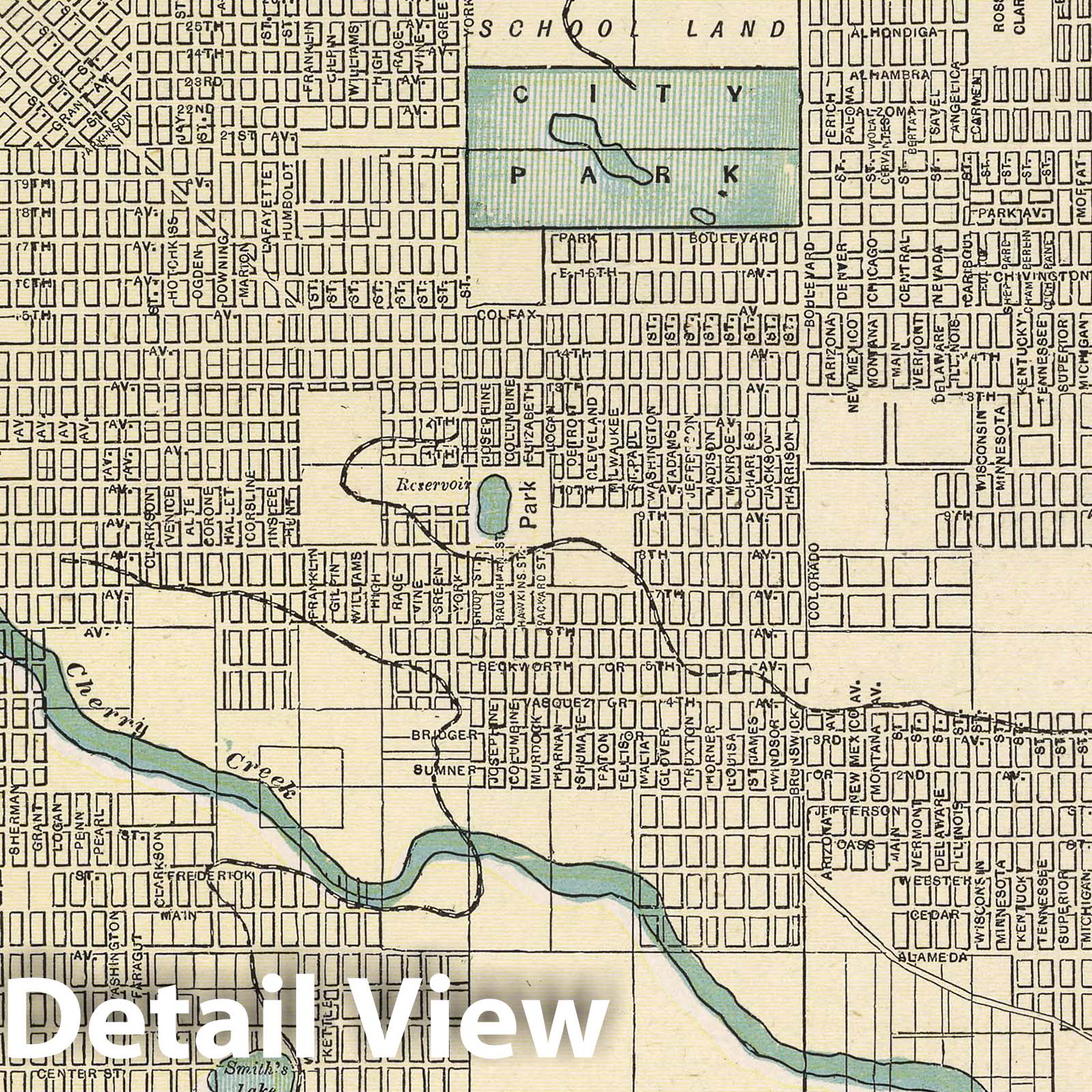 Denver, Colorado - Railroad Map, 1901 - Historical Map Print