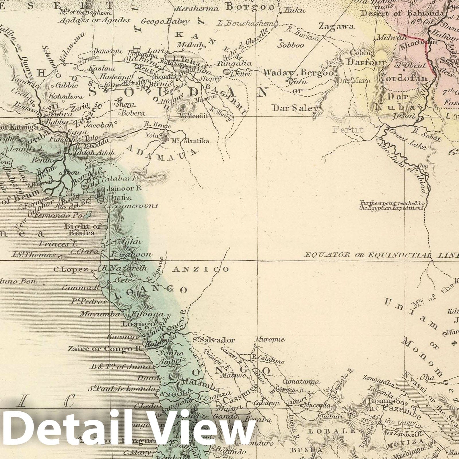 Africa, 1854 - Historical Map Print by Sidney Hall