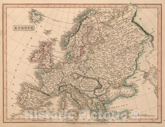 Historic Map : 1808 Europe. v2 - Vintage Wall Art