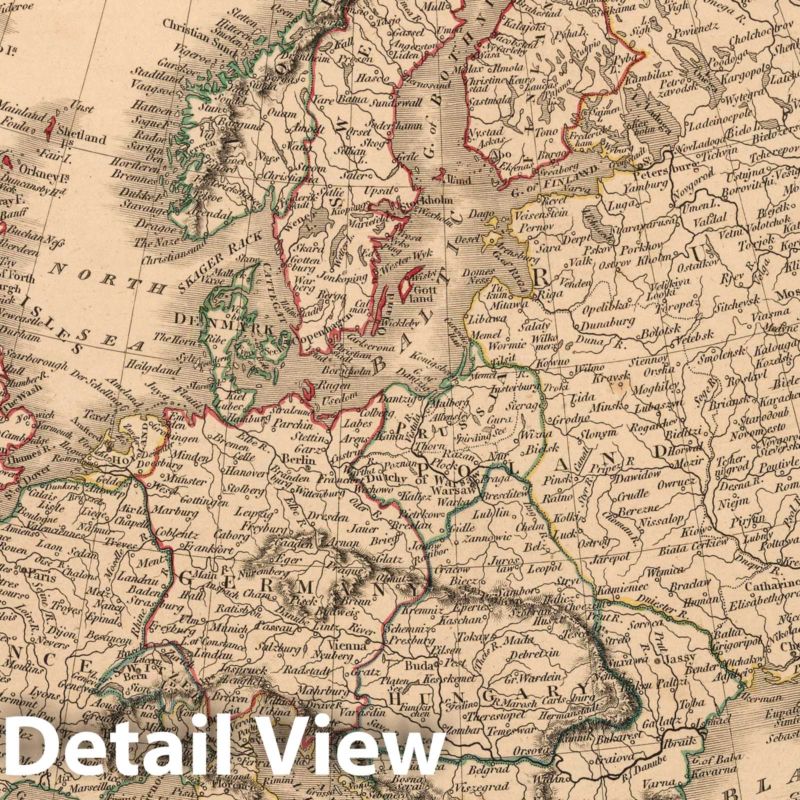 Europe, 1808 - Historical Map Print from Smith's New General Atlas