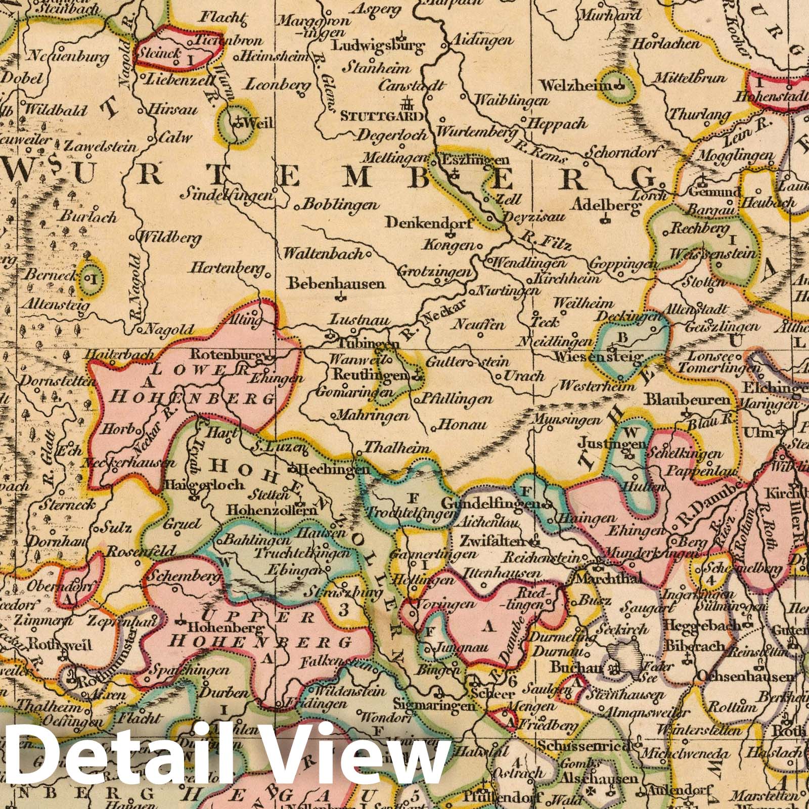 Swabia, Germany 1802 Historical Map Print