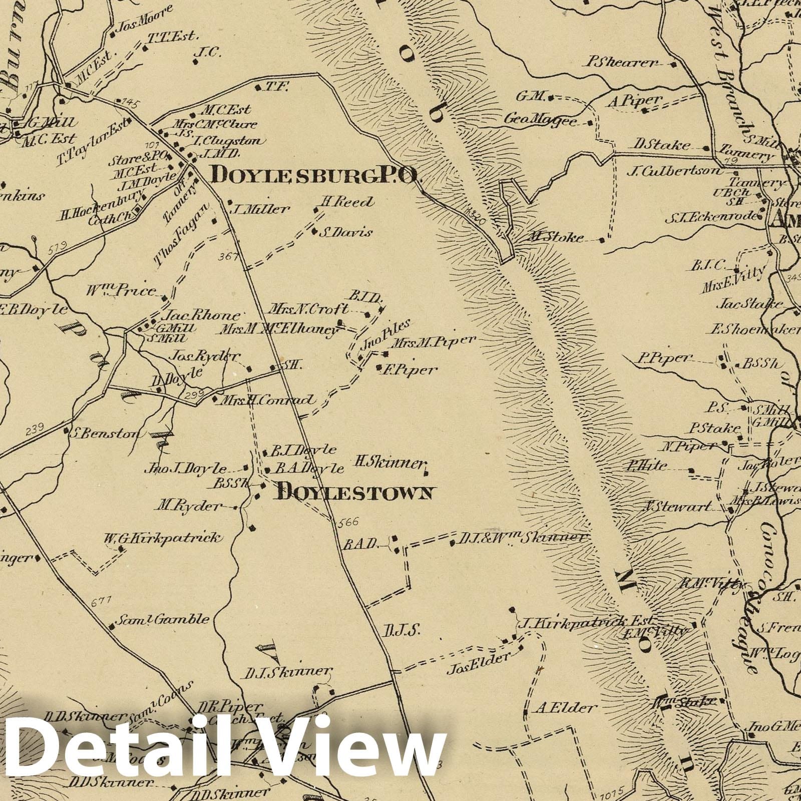 Doylesburg, Franklin County, Pennsylvania - Property Map, 1868