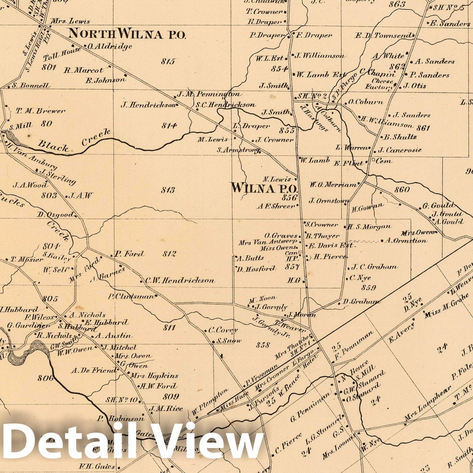 Wilna, Jefferson County, New York - Property Map, 1864