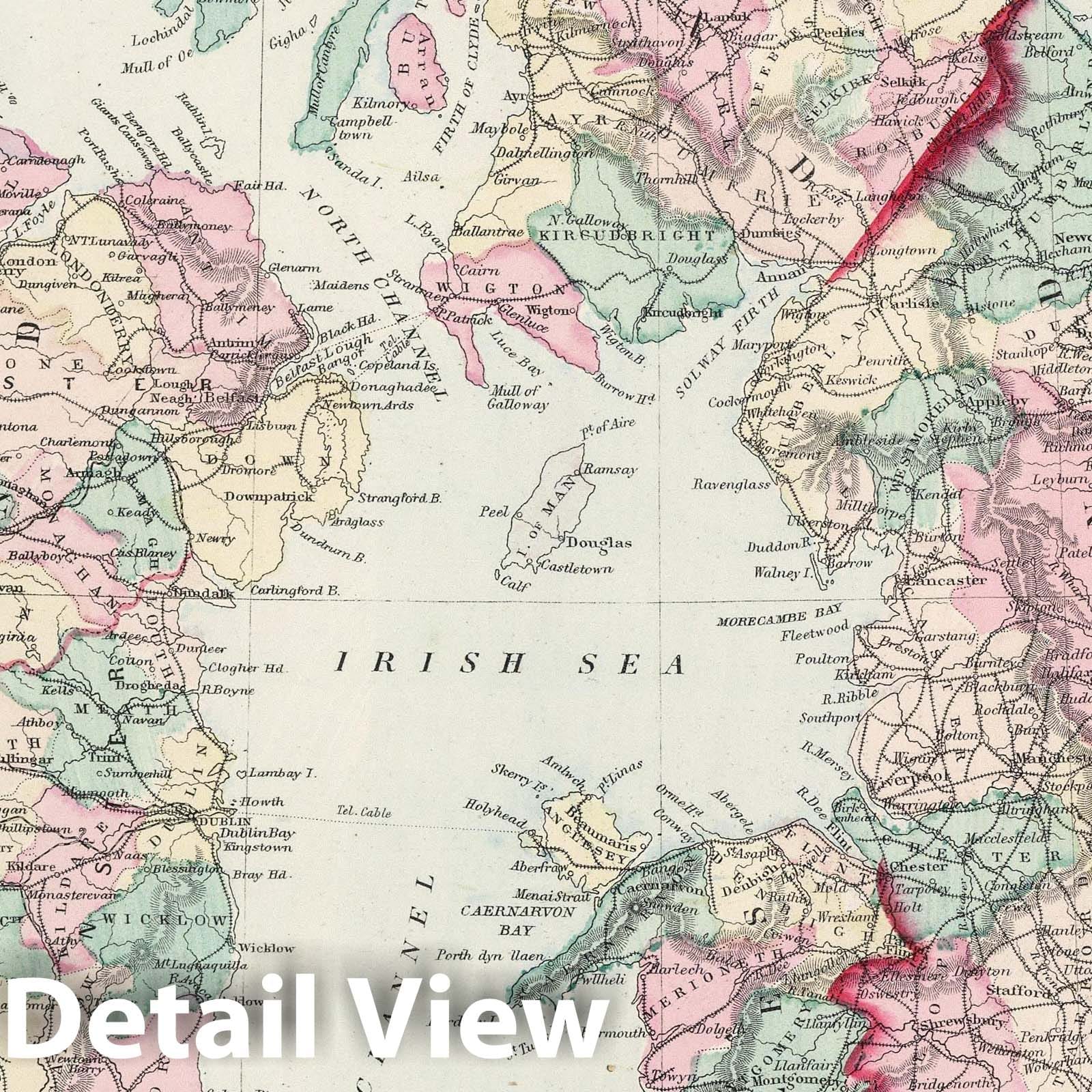 British Isles, including Orkney and Shetland Islands - Railroad Map, 1878