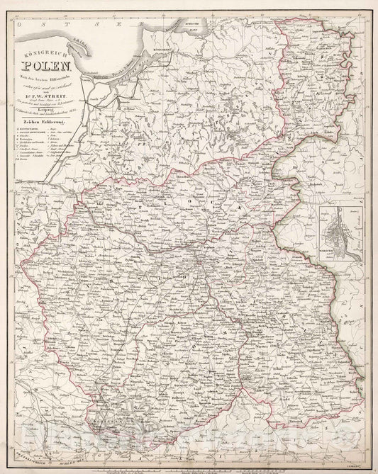 Historic Map : Poland, 1854 Polen , Vintage Wall Art