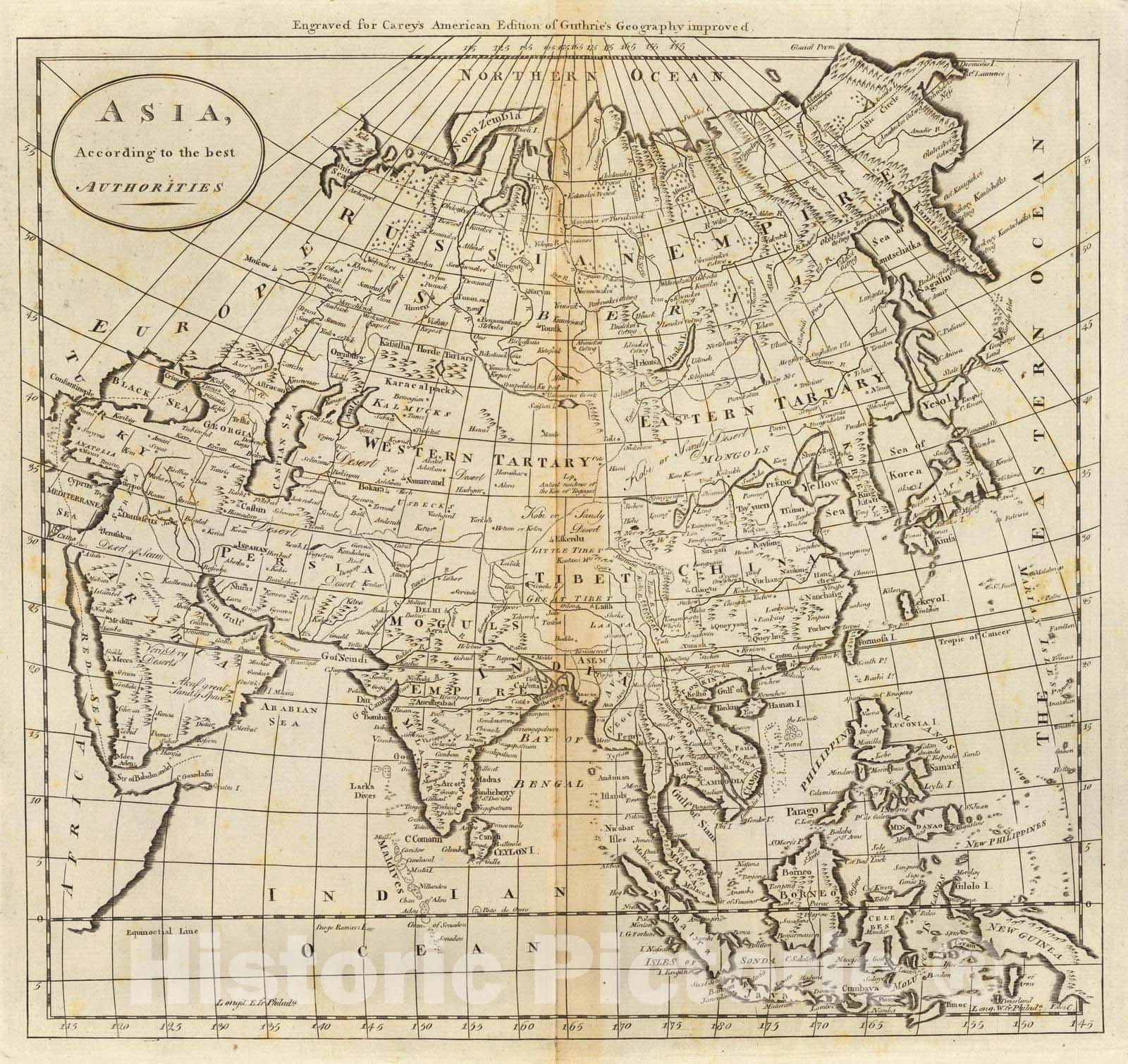 Historic Map : 1796 Asia. - Vintage Wall Art