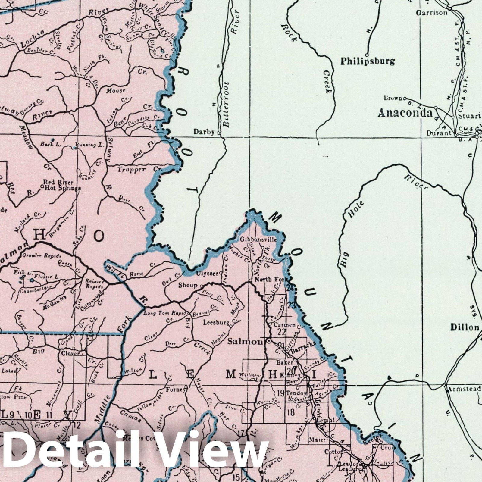 Idaho - Physical Map, 1948 - Hammond's New World Atlas Historical Map Print