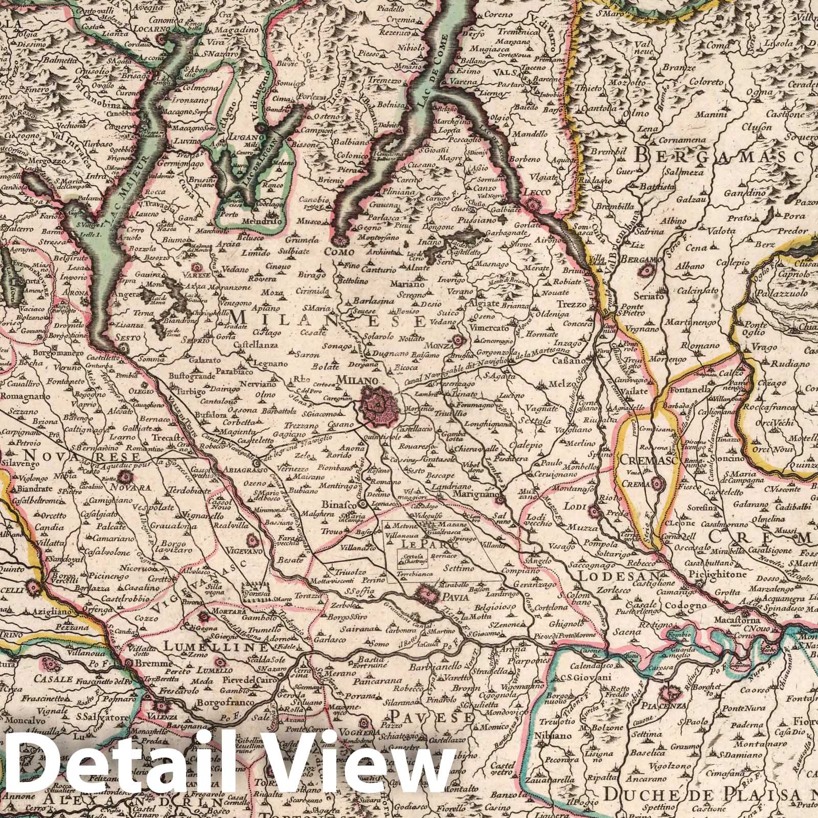 Milan, Italy 1706 Historical Map Print - Atlas Francois