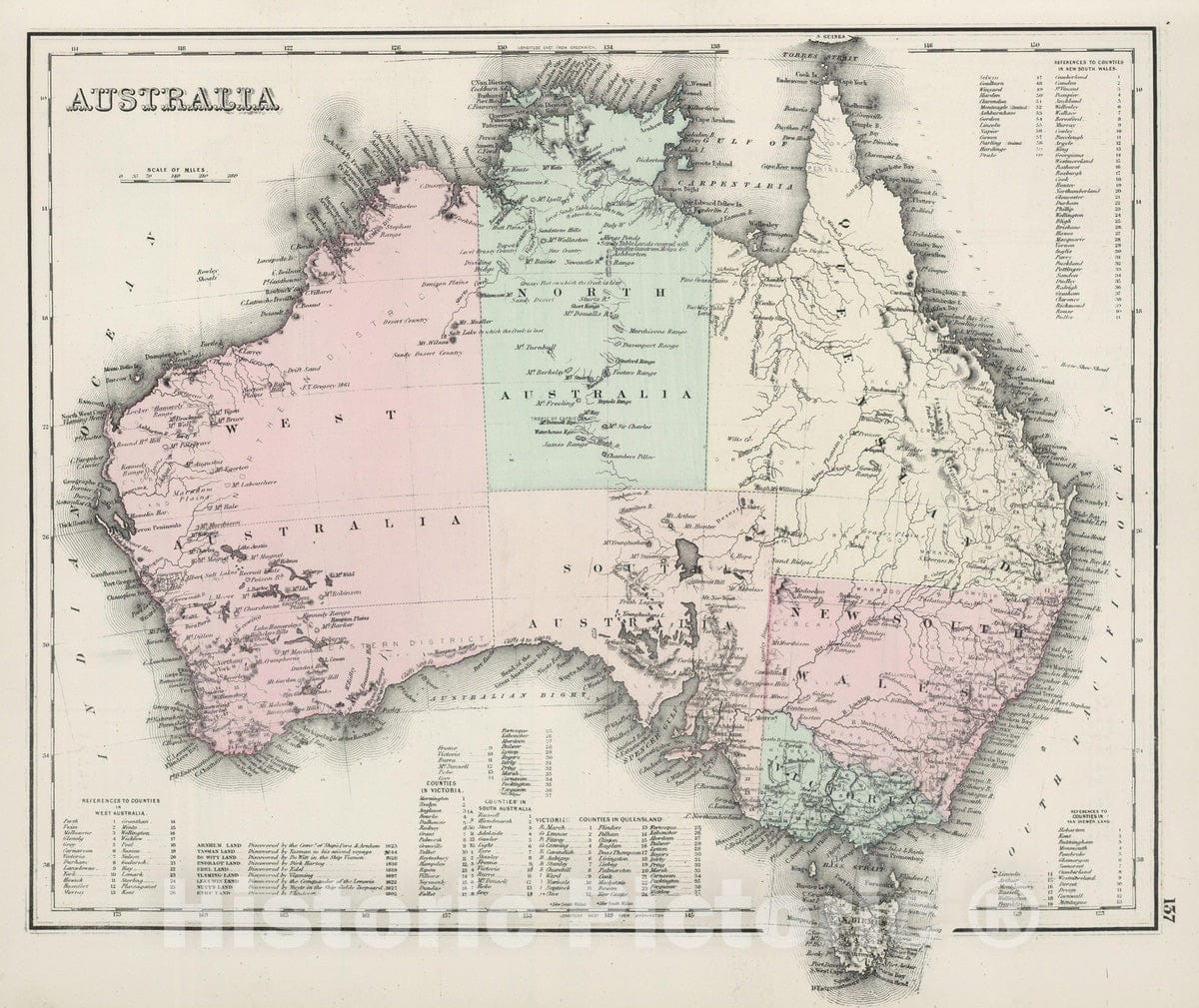 Historic Map : 1878 Australia. - Vintage Wall Art
