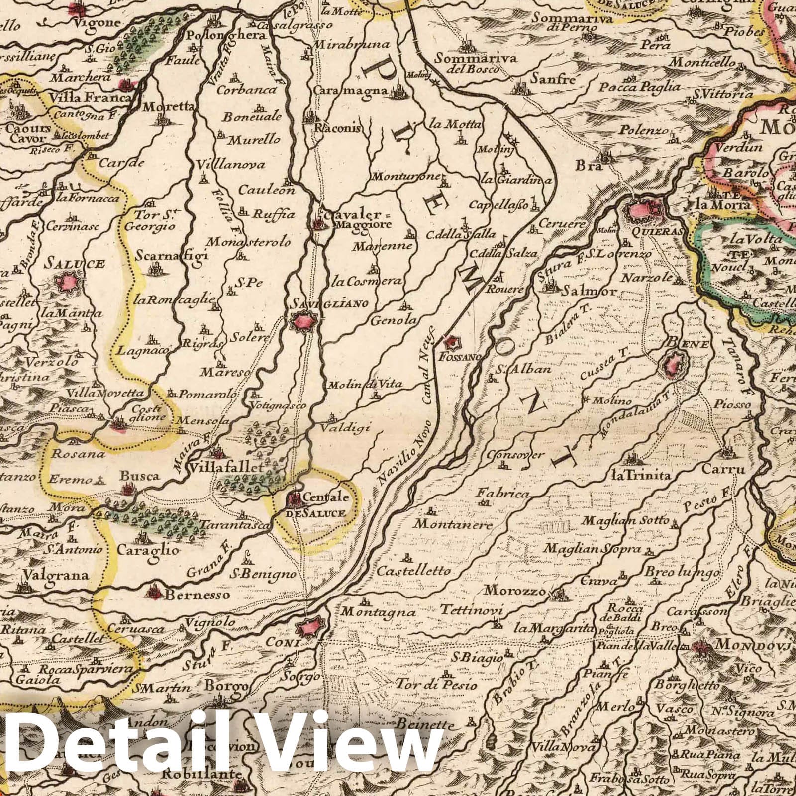 Savoy and Piedmont - 1695 Historical Map Print