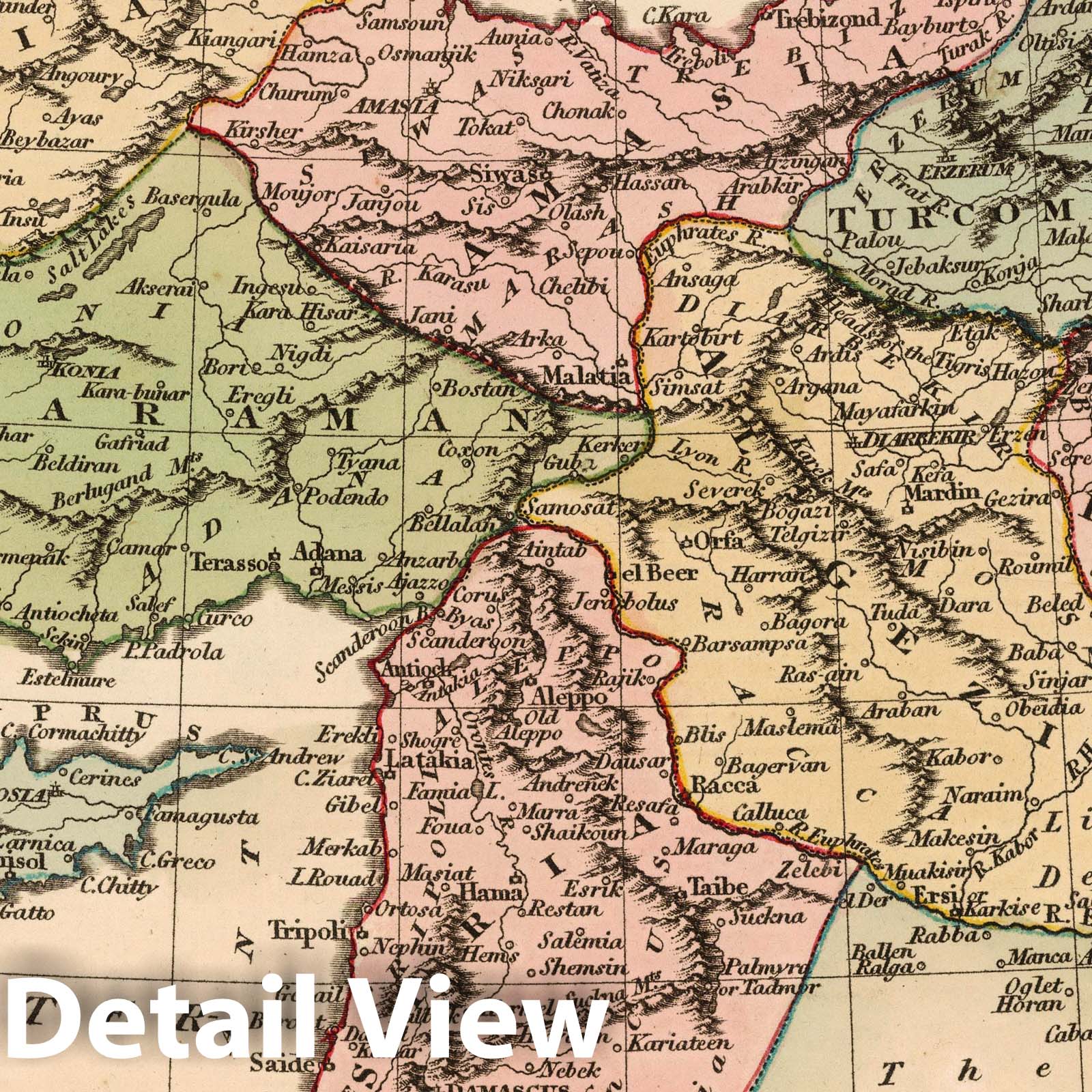 Turkey in Asia, 1808 - Historical Map Print