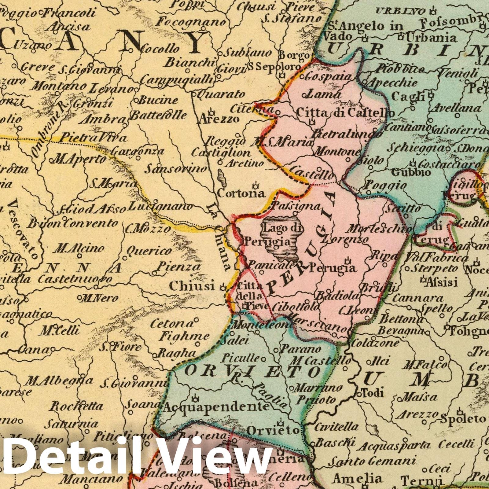 Estates of the Church, Grand Duchy of Tuscany, and Republic of Lucca, 1809 - Historical Map Print