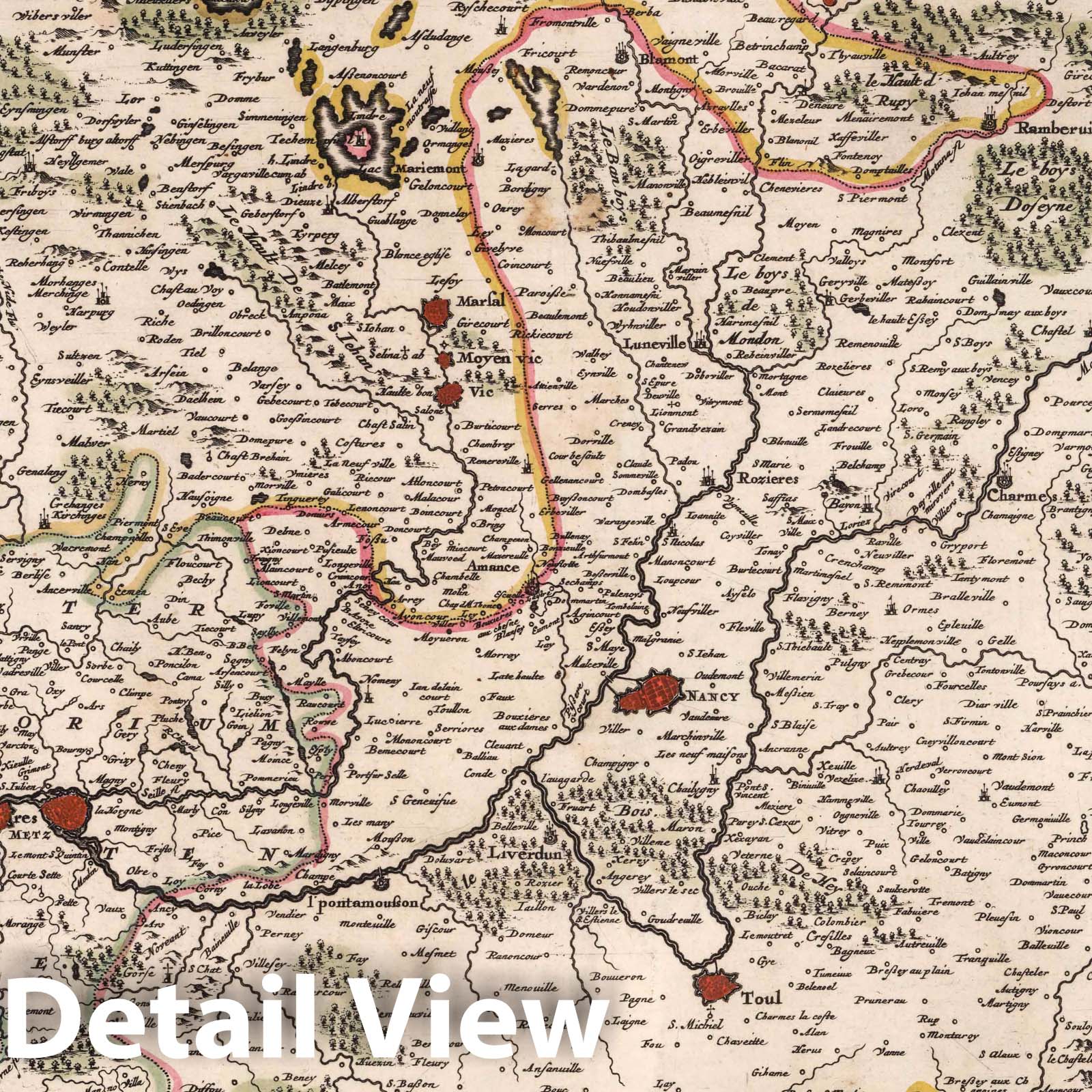Lorraine and Lotharingia, 1682 - Historical Map Print