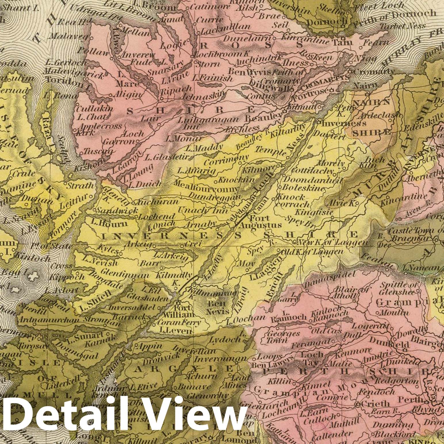 Scotland, 1845 - Historical Map Print