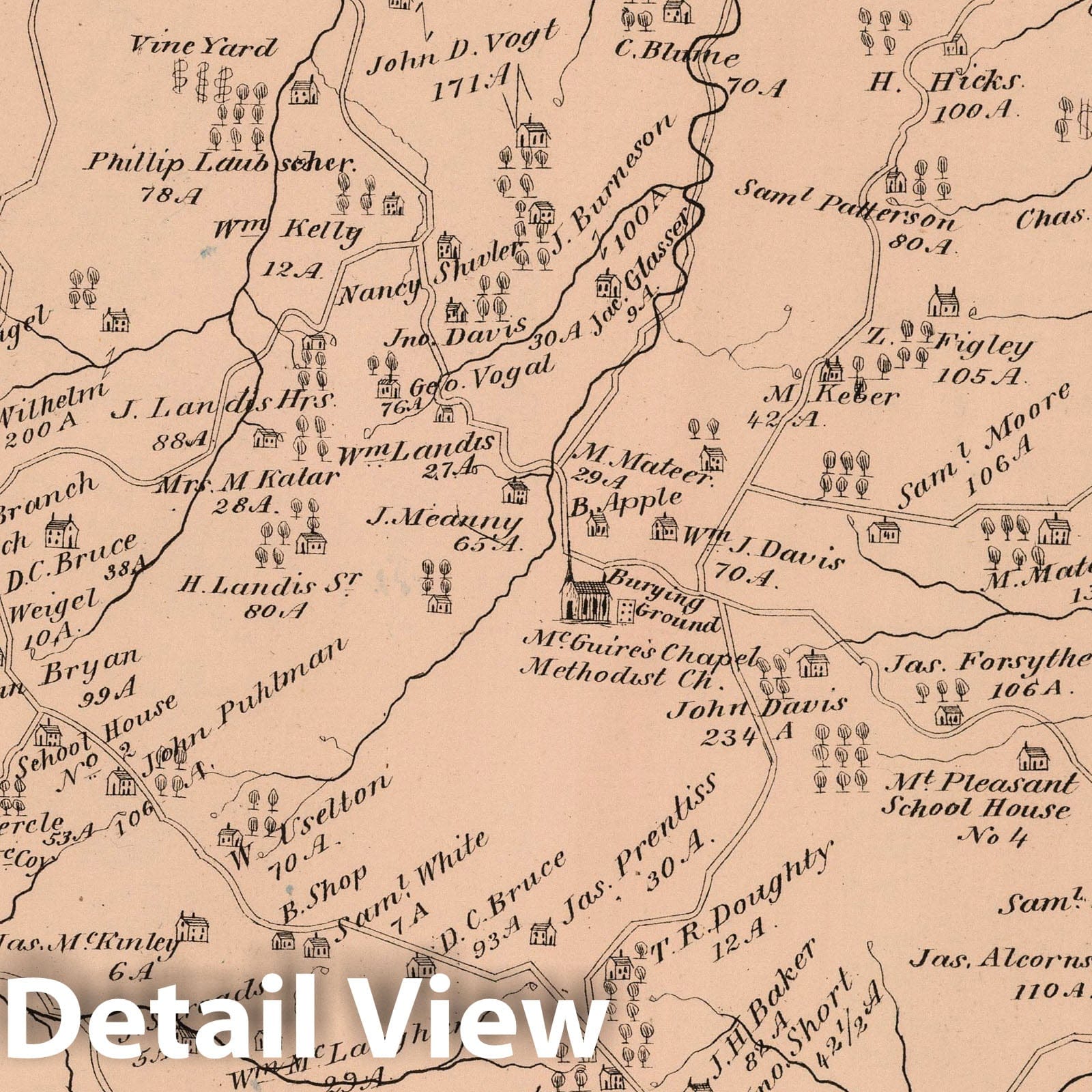 Moon Township, Beaver County, Pennsylvania - Property Map, 1876