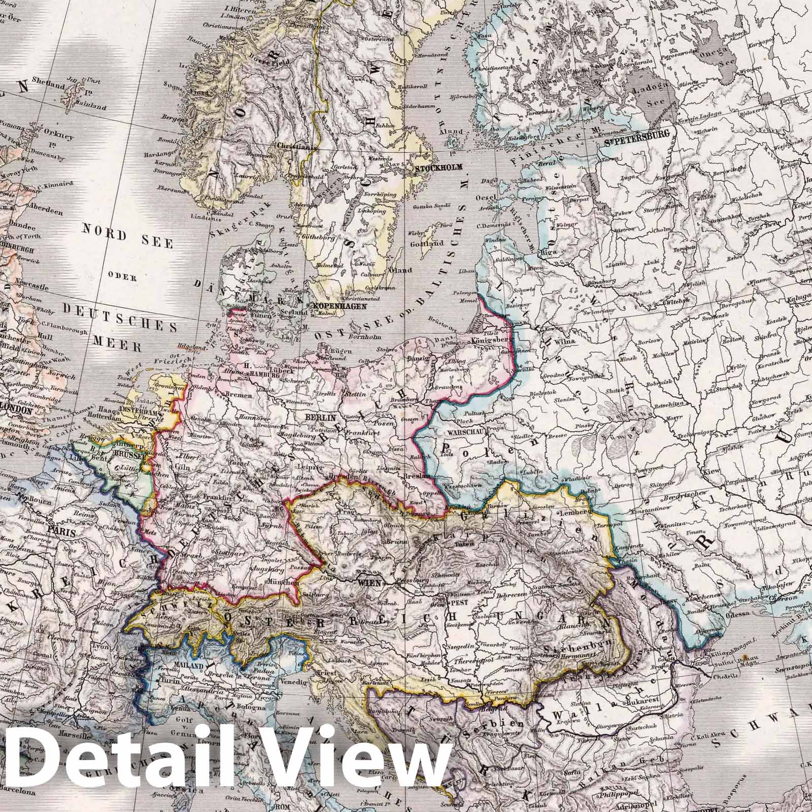 Europe Political Overview, 1875 - Historical Map Print