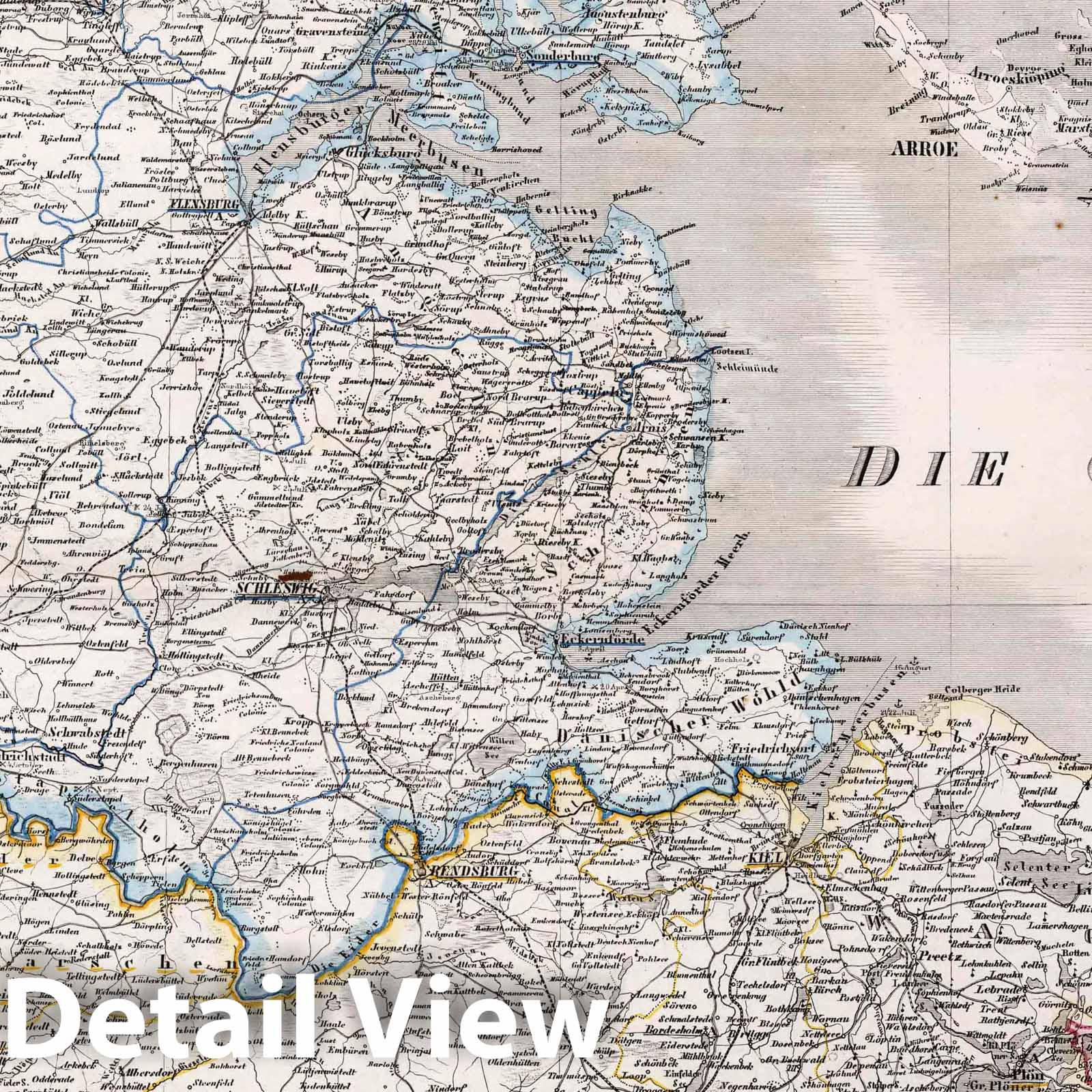 Historic Map : Germany, 1875 Schleswig, Holstein and Lauenburg, Germany , Vintage Wall Art