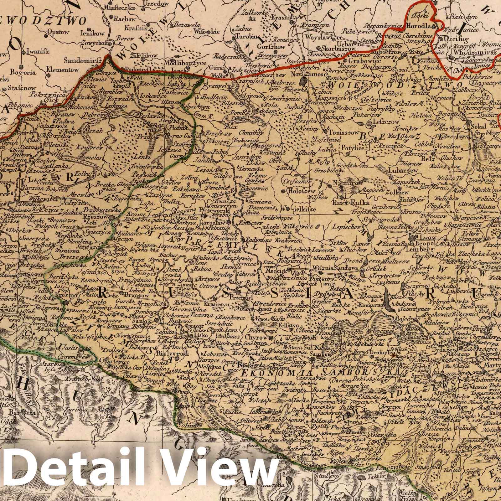Poland, Slovakia, Ukraine 1775 Historical Map Print