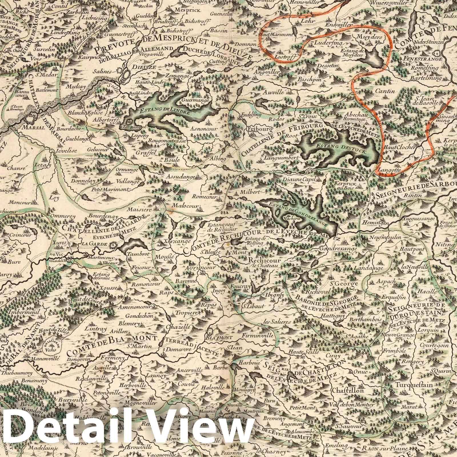 Toulois, France - Northeastern Sheet, 1699 Historical Map Print