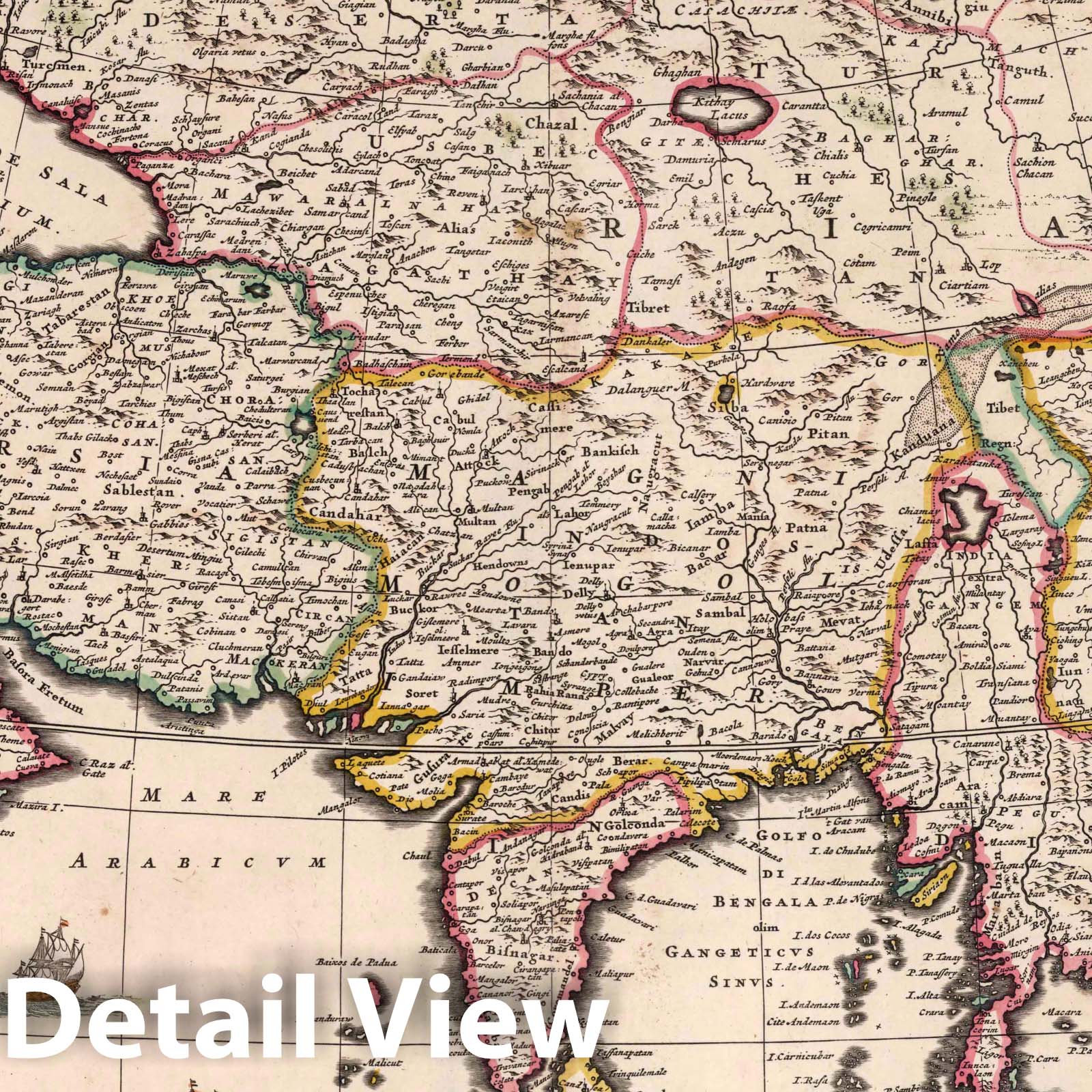 Asia, 1682 - Hand-Colored Historical Map Print by Frederick de Wit