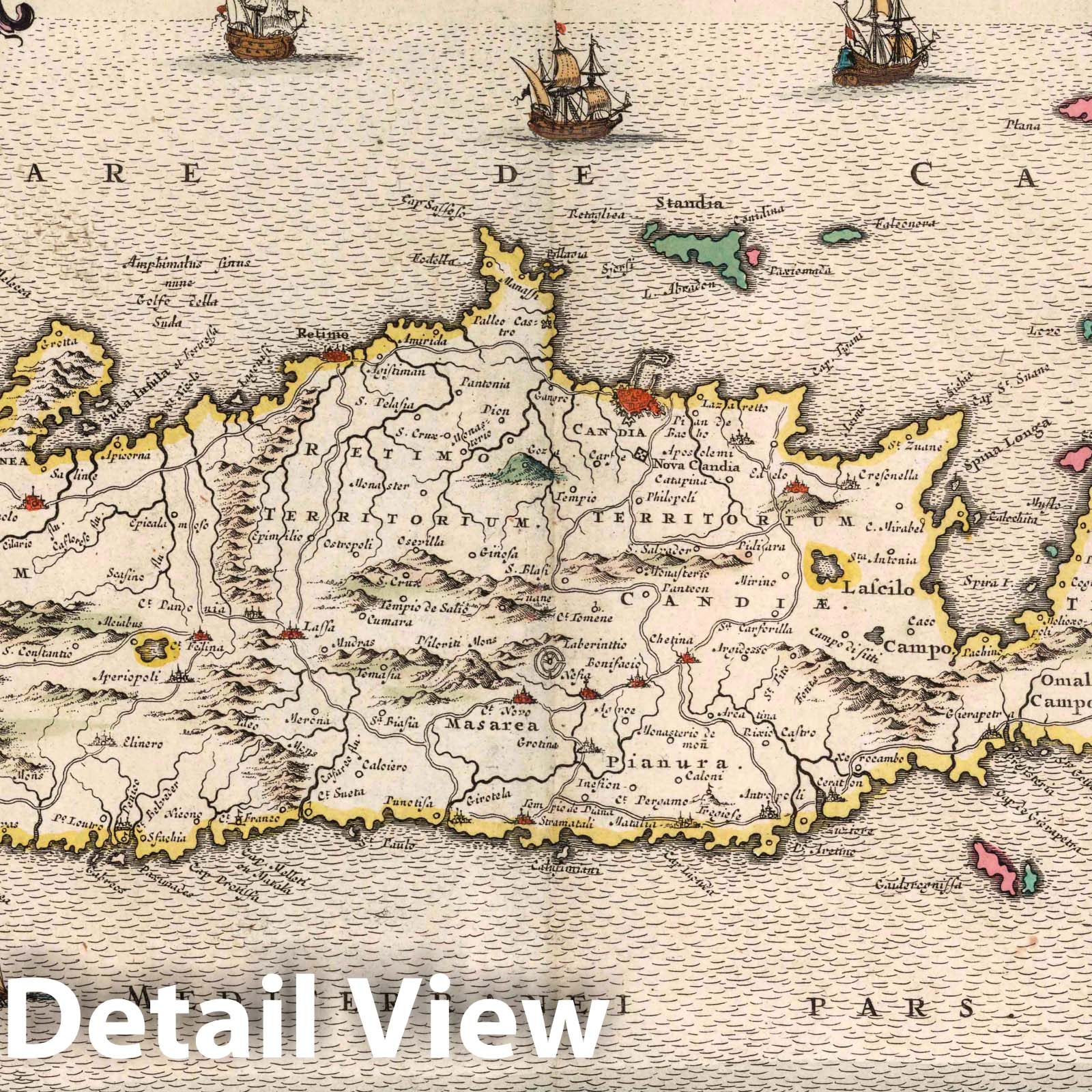 Crete with insets Canea, 1682 - Historical Map Print