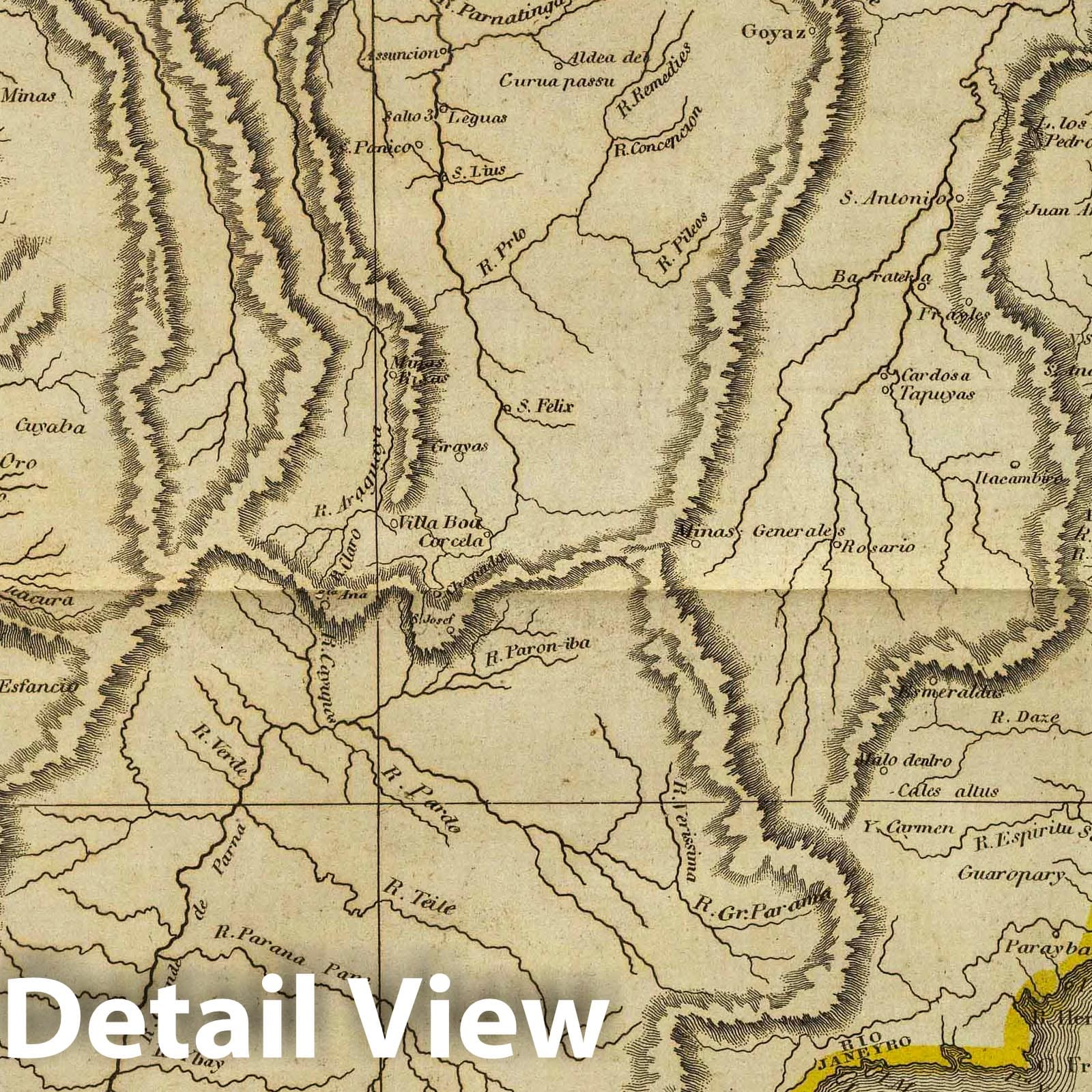 Brazil, 1814 - Historical Map Print from Carey's General Atlas