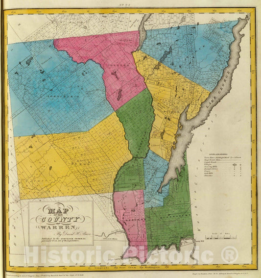 Historic Map : 1829 Warren County. - Vintage Wall Art