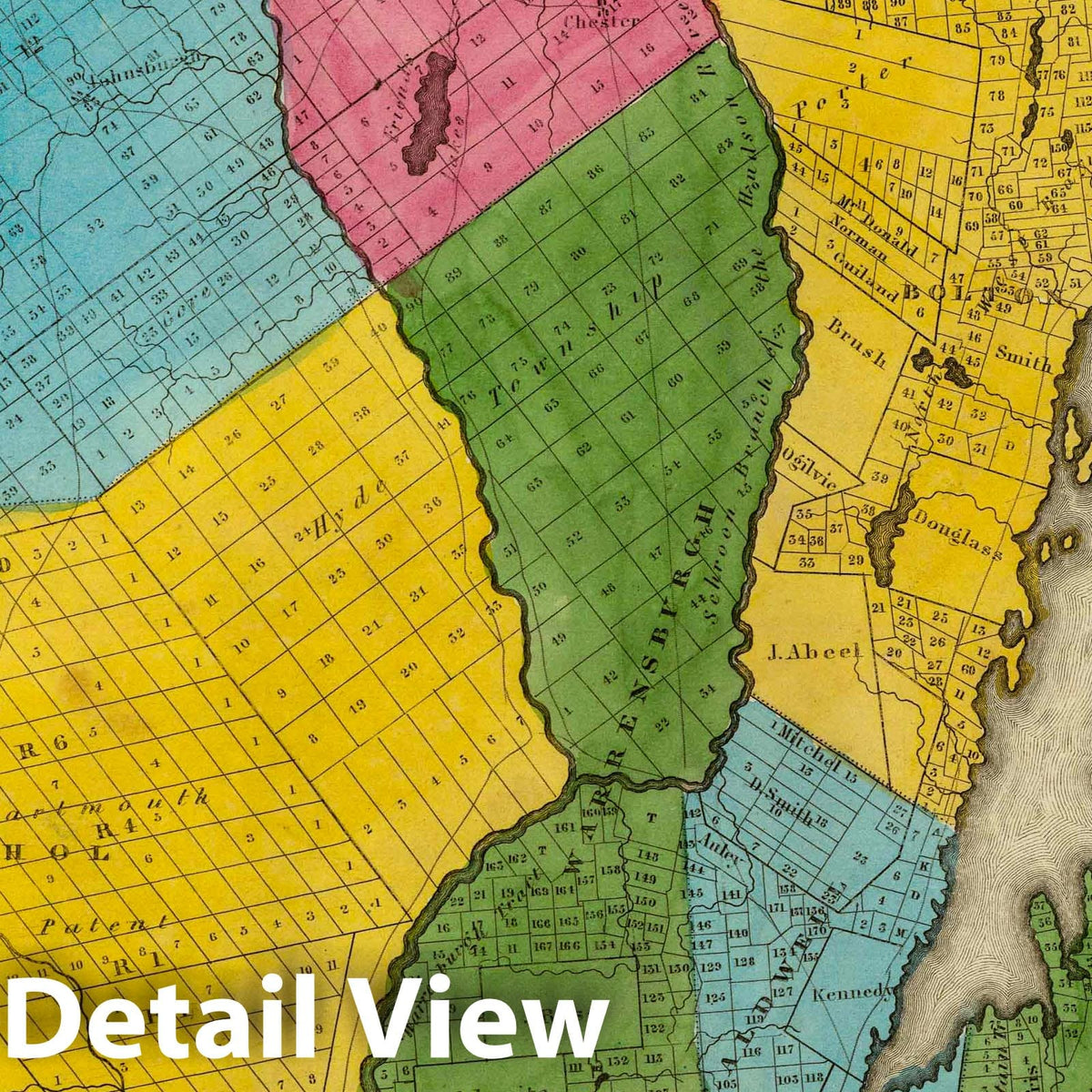 Warren County, New York - Physical Map, 1829 - Historical Map Print