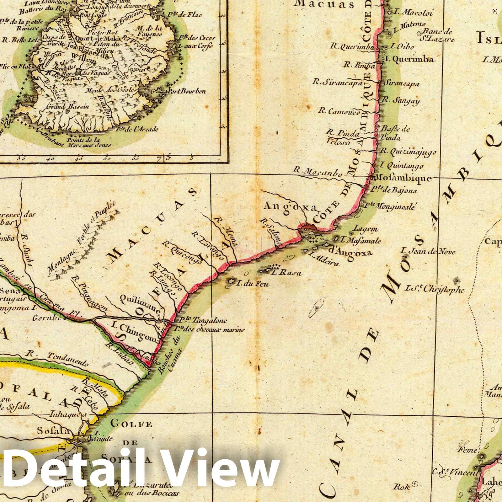 Eastern Africa, Madagascar, Mauritius, and Reunion - Boundary Map, 1791