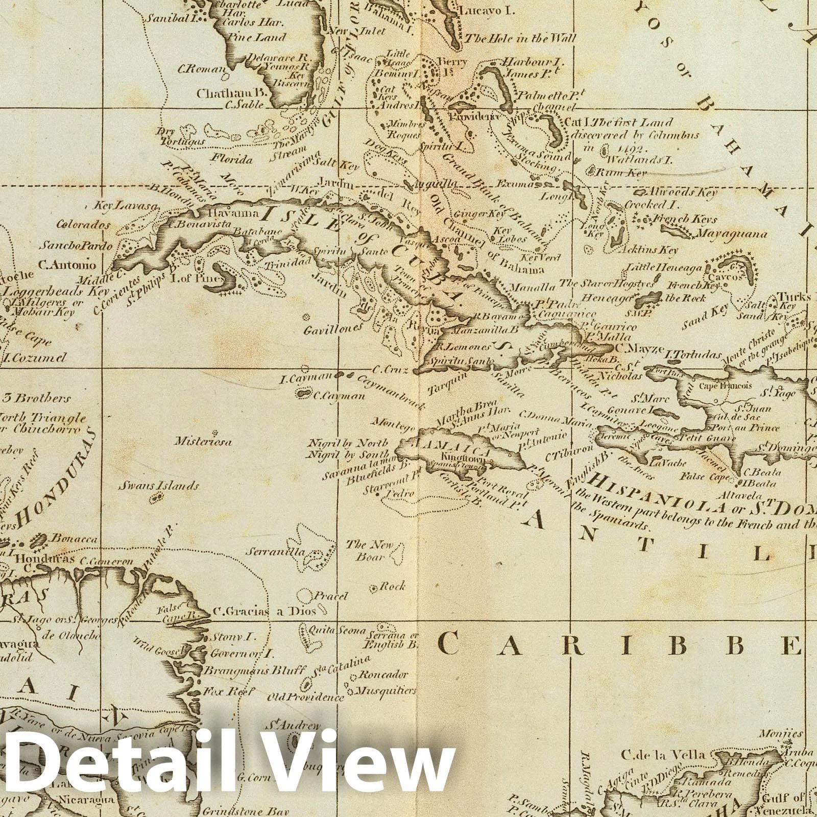 West Indies - Nautical Chart, 1796 - Historical Map Print