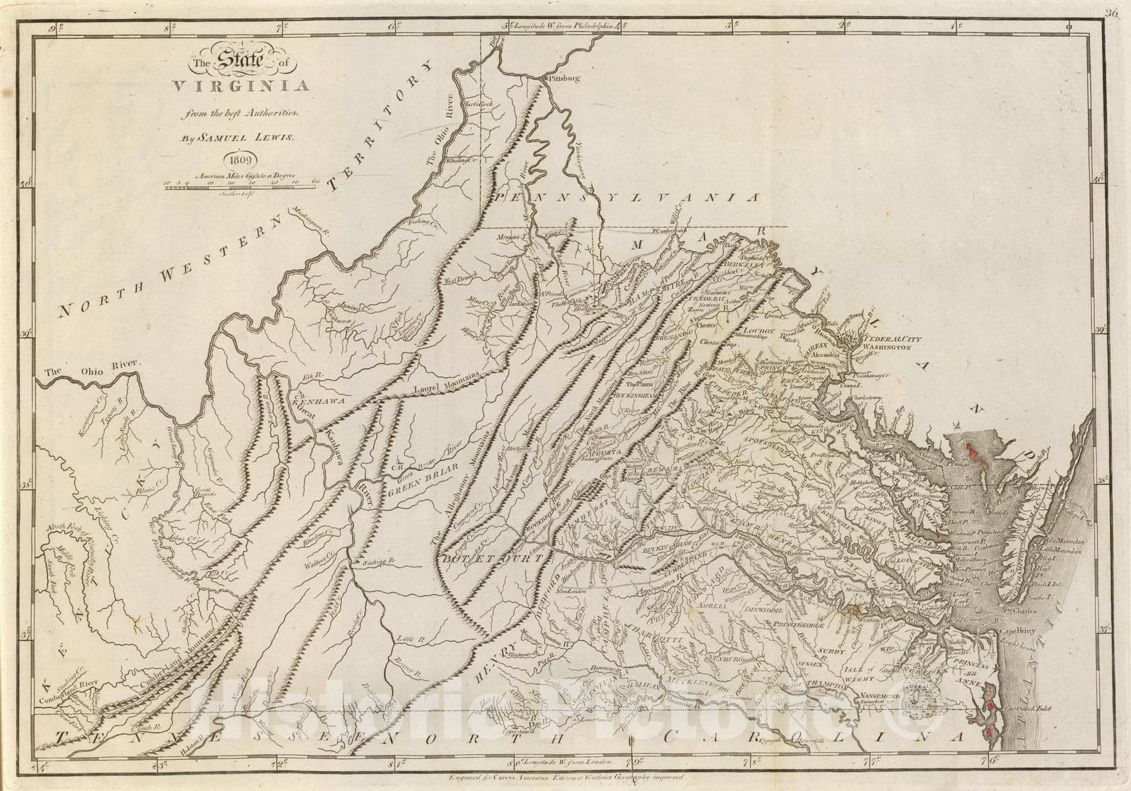 Historic Map : 1811 Virginia. - Vintage Wall Art