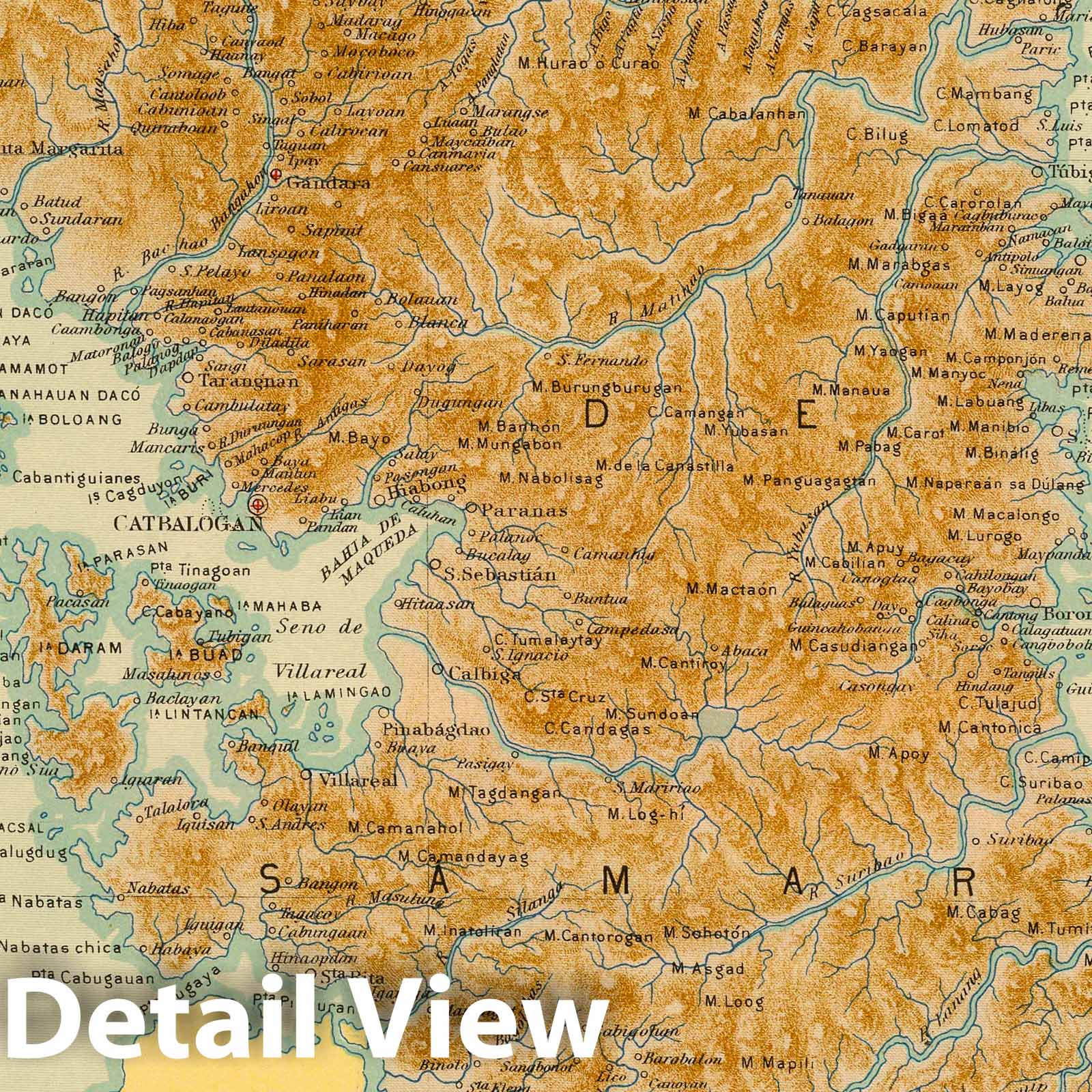 Samar - Survey Map, 1899 - Historical Map Print