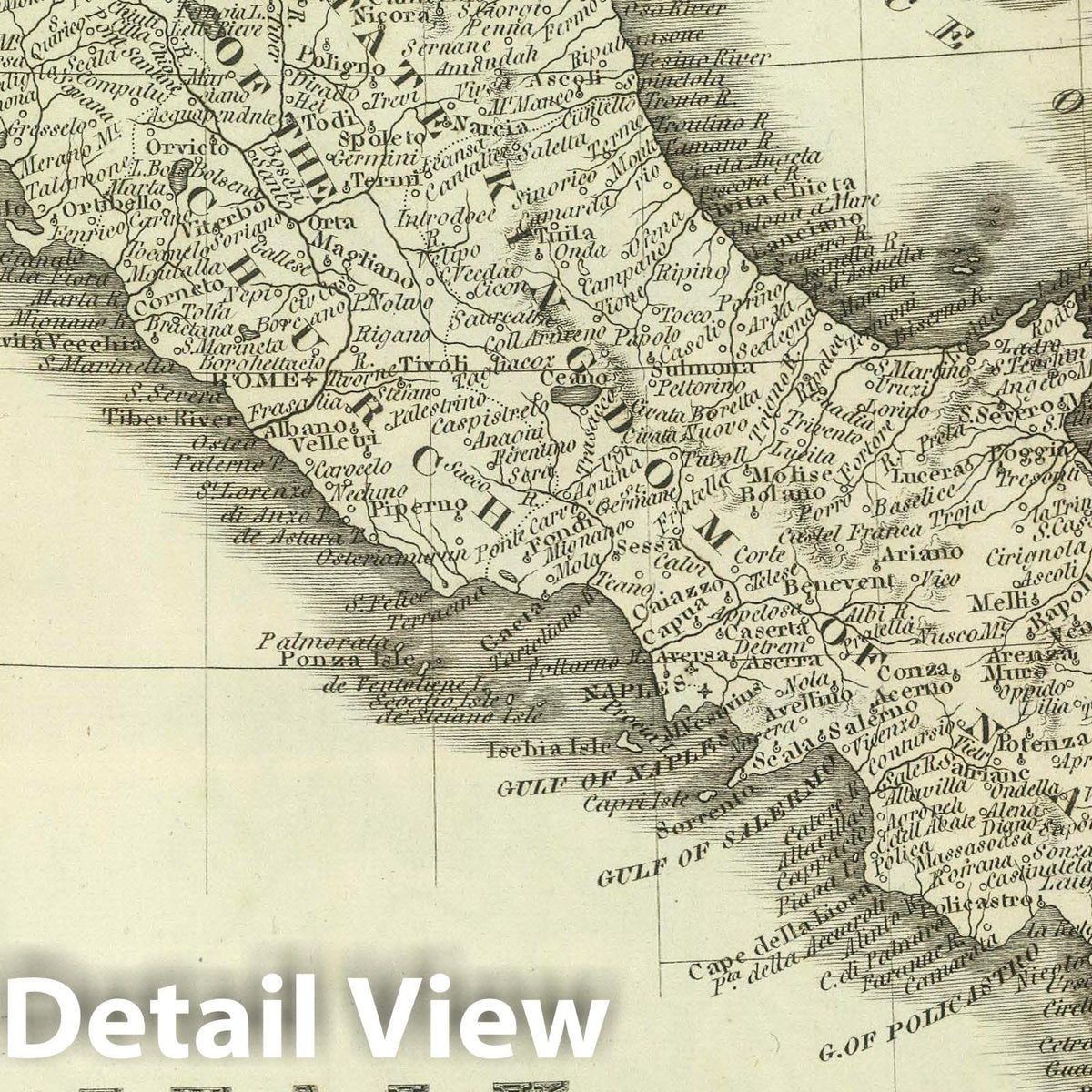 Italy - Geologic Map, 1824 - Historical Map Print
