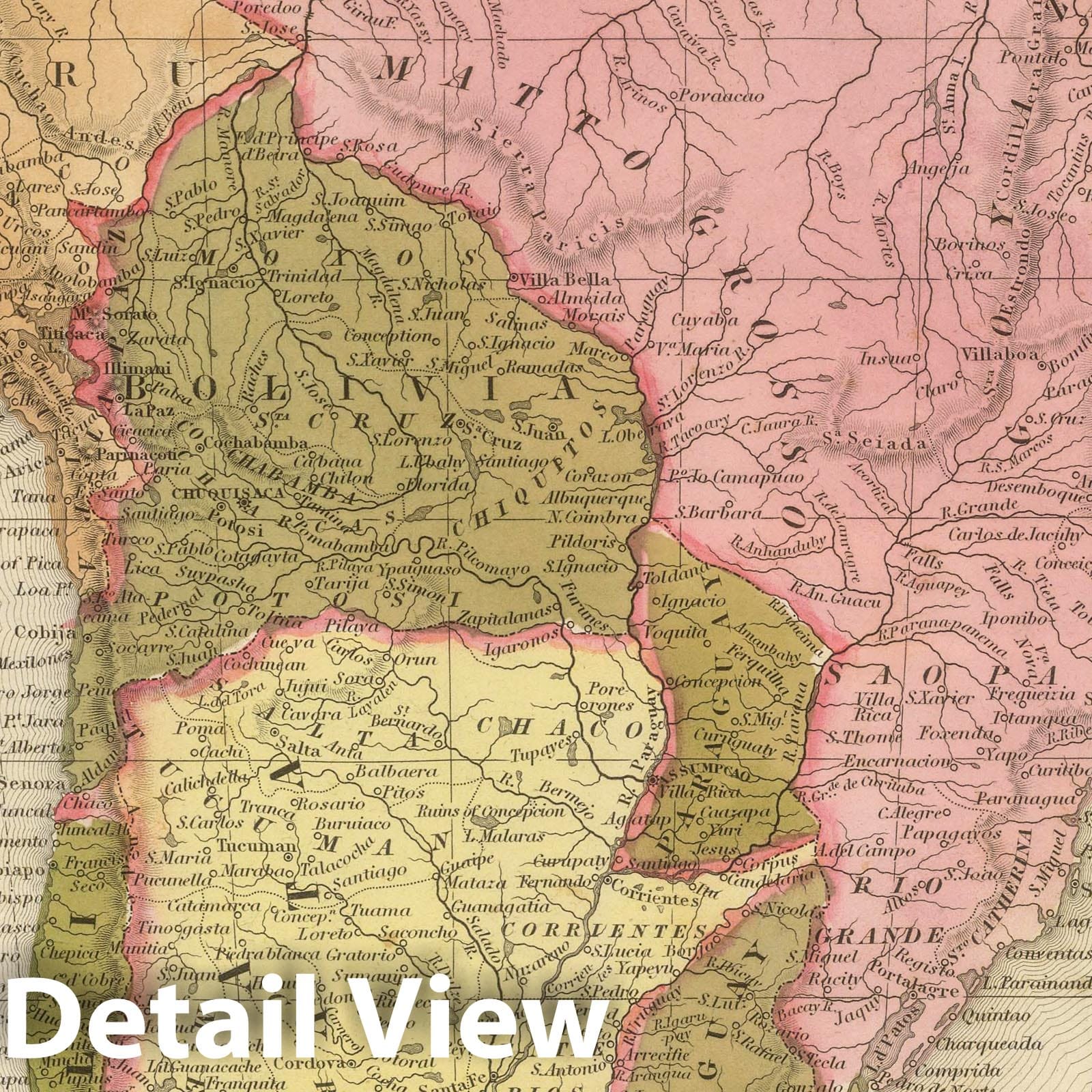 South America, 1845 - Historical Map Print