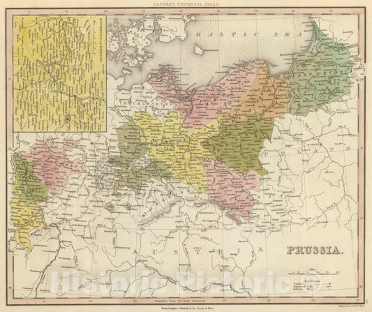 Historic Map : 1845 Prussia. v2 - Vintage Wall Art