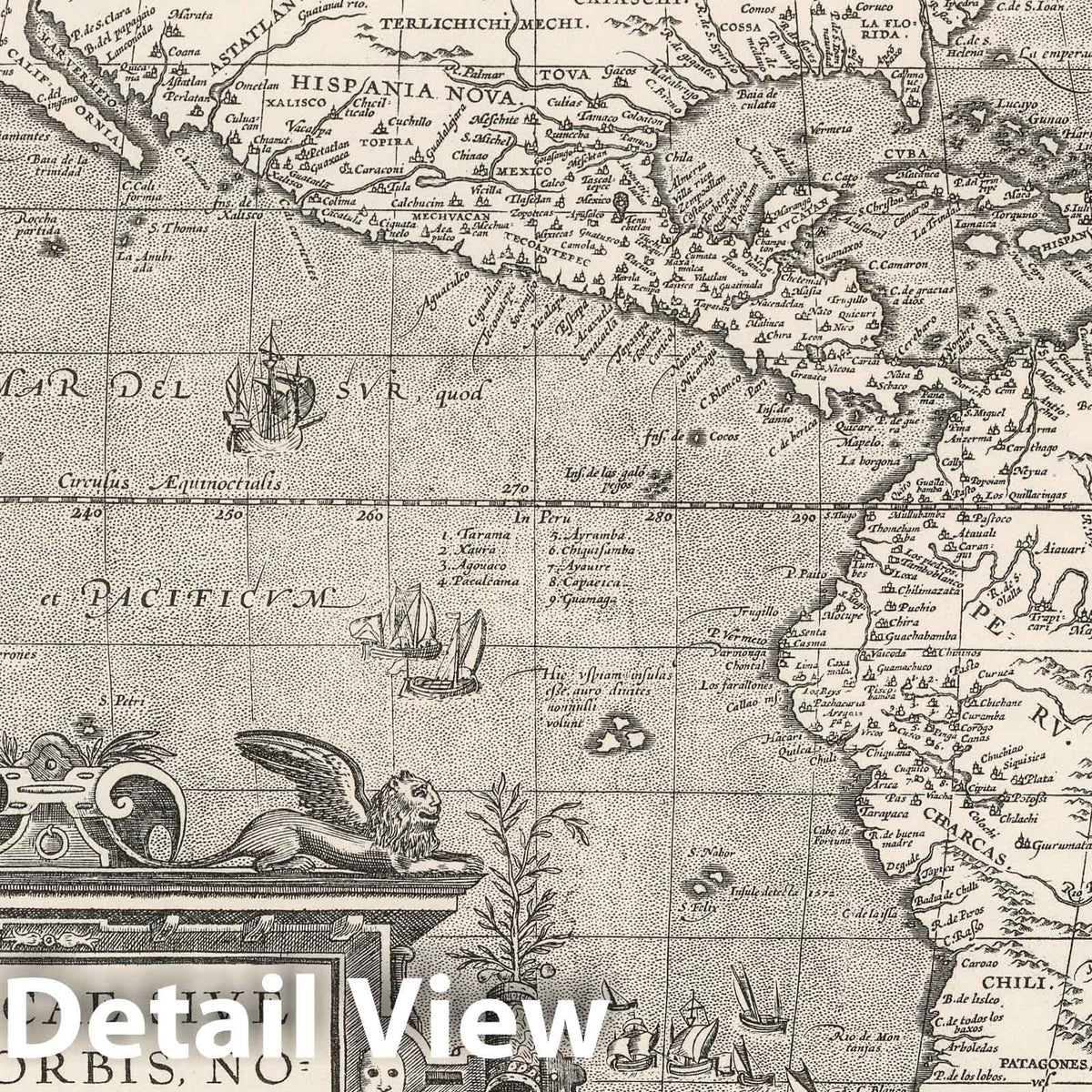 America (Facsimile) - Geologic Map, 1587 - Ortelius Historical Map Print