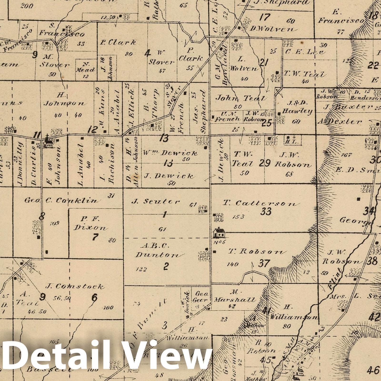 Italy Township, Yates County, New York - Property Map, 1876