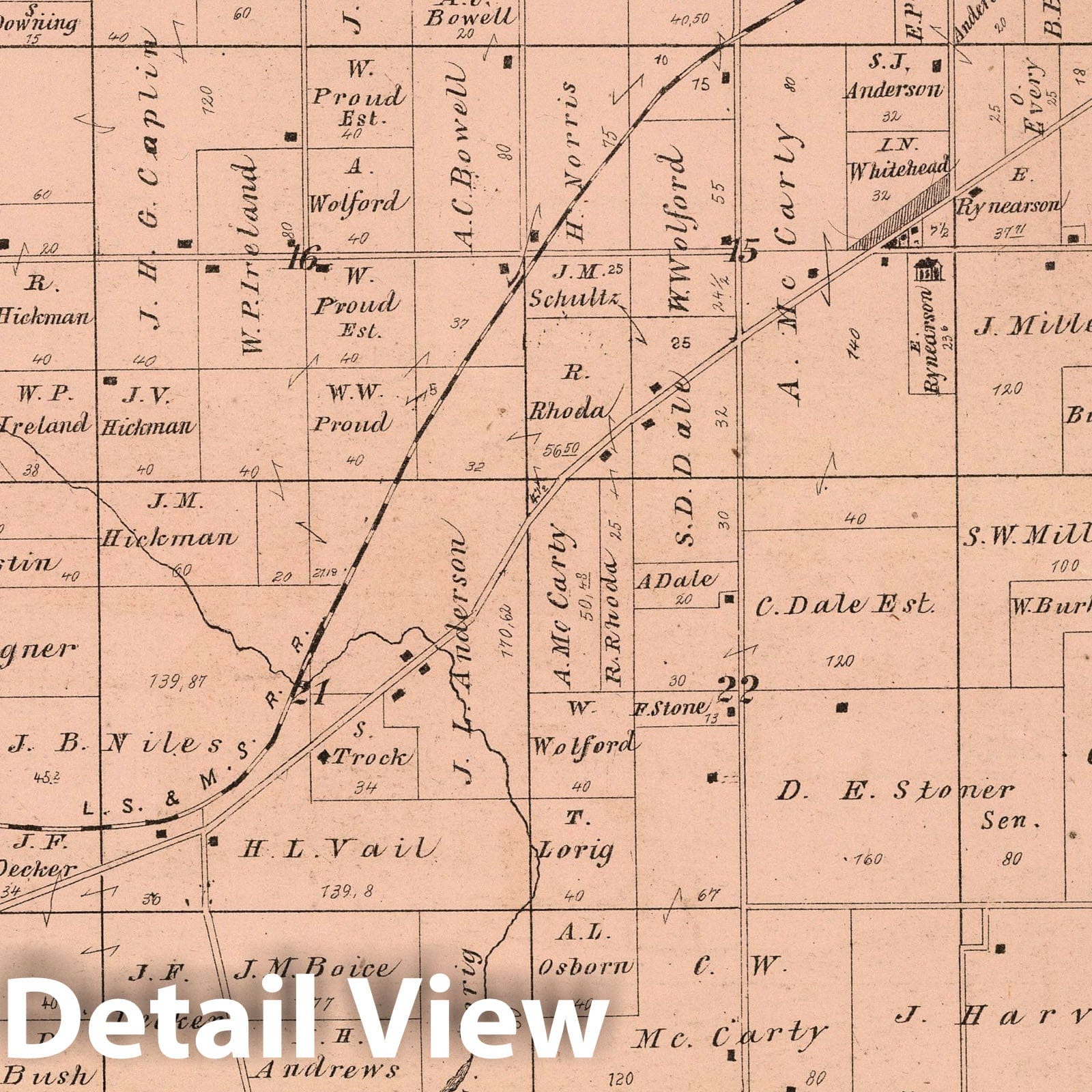 Historic Map : 1874 Kankakee Township, Laporte County, Indiana. - Vintage Wall Art