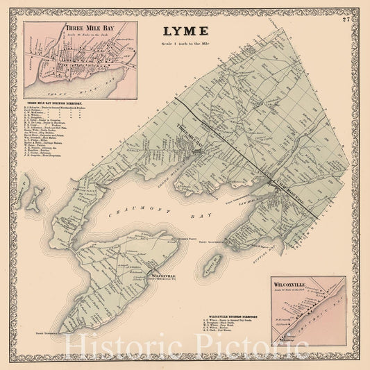 Lyme Township - Property Map, 1864 - Jefferson County, New York
