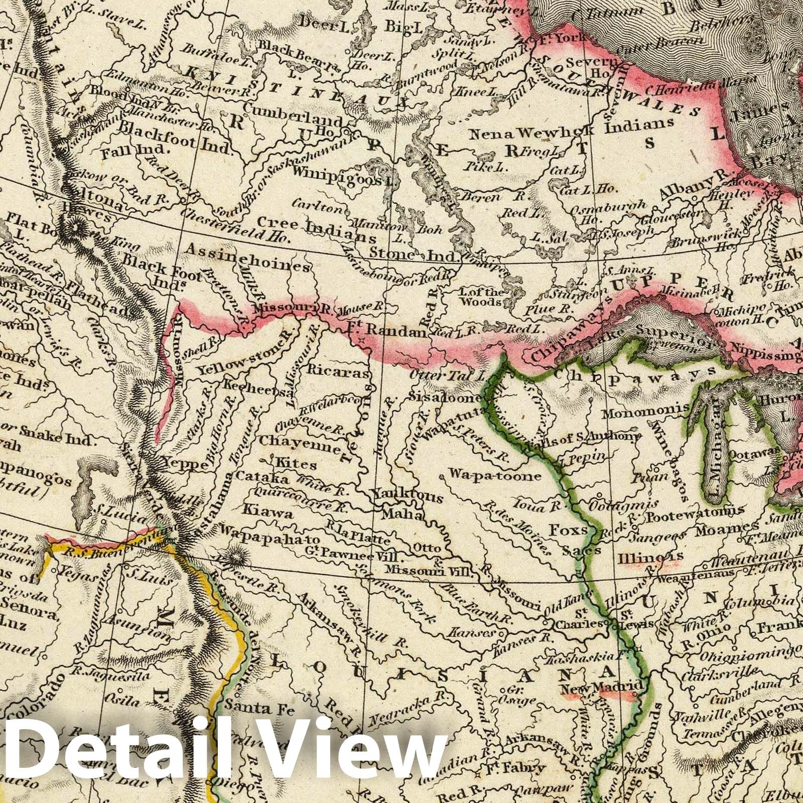 North America - River Map, 1817 - Arrowsmith Atlas Reproduction