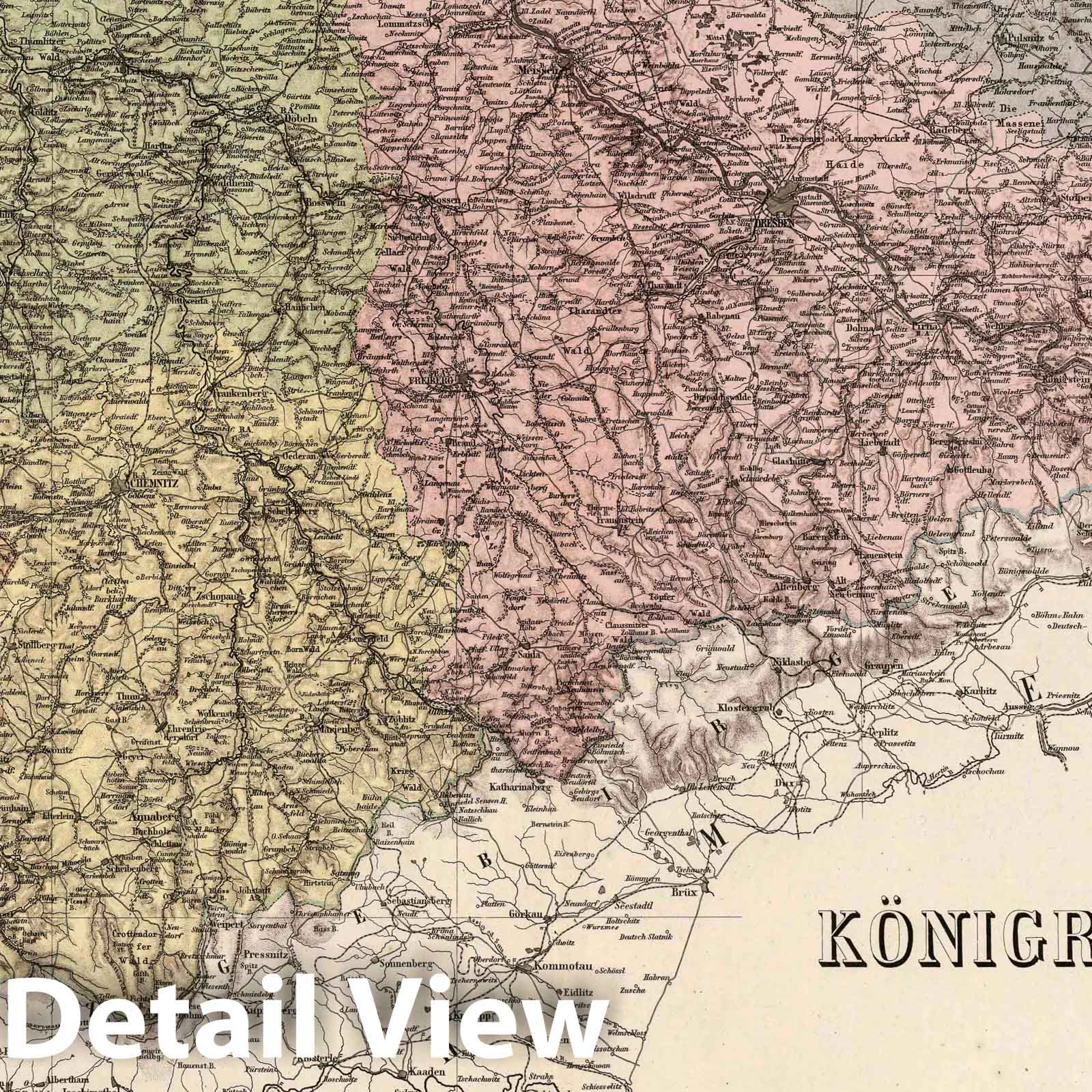 Kingdom of Saxony, 1879 - Historical Map Print