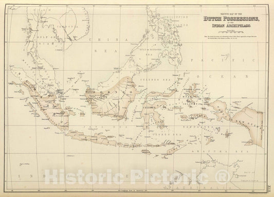 Historic Map : 1872 Dutch Possessions, in the Indian Archipelago. - Vintage Wall Art