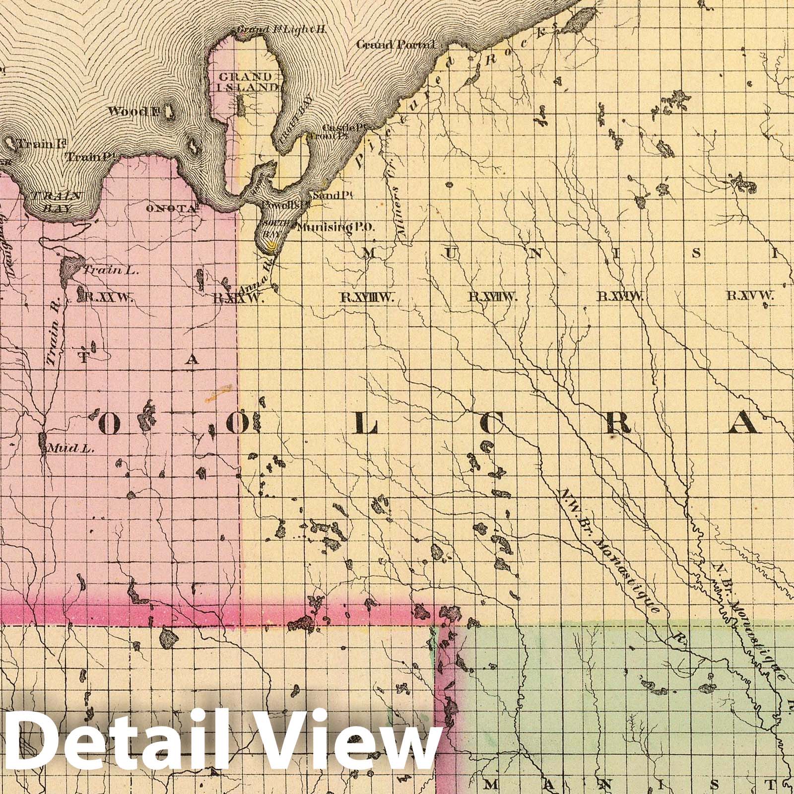Schoolcraft County, Michigan - Upper Peninsula, 1873 - Historical Map Print