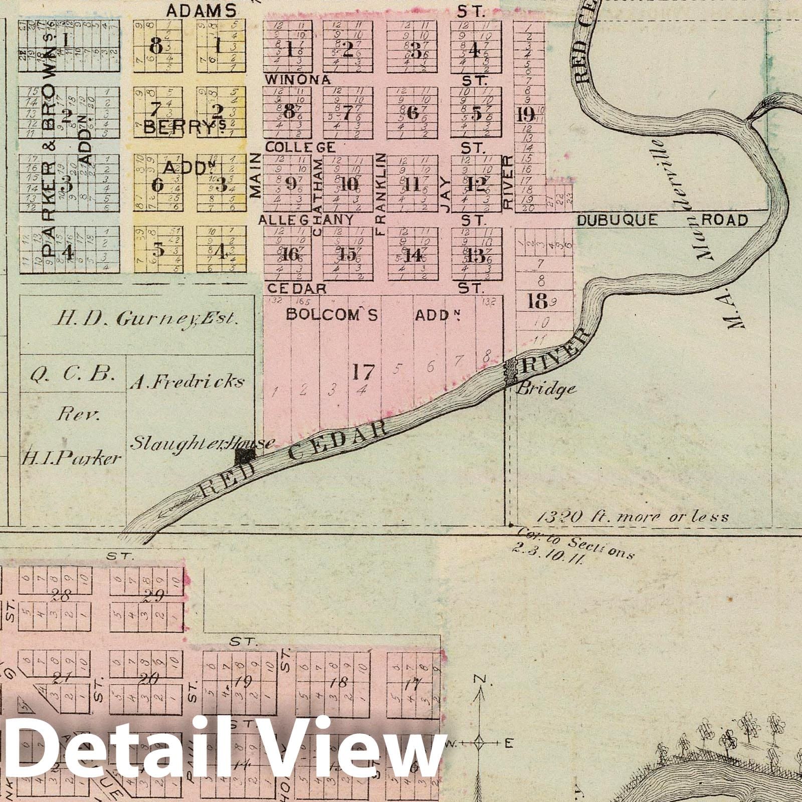 Austin and Preston, Minnesota 1874 Historical Map Print