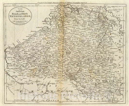 Historic Map : 1796 Austrian French and Dutch Netherlands. - Vintage Wall Art