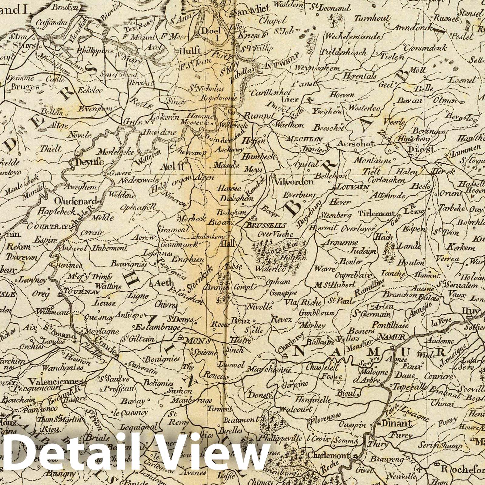 Austrian, French and Dutch Netherlands - Nautical Chart, 1796 - Historical Map Print