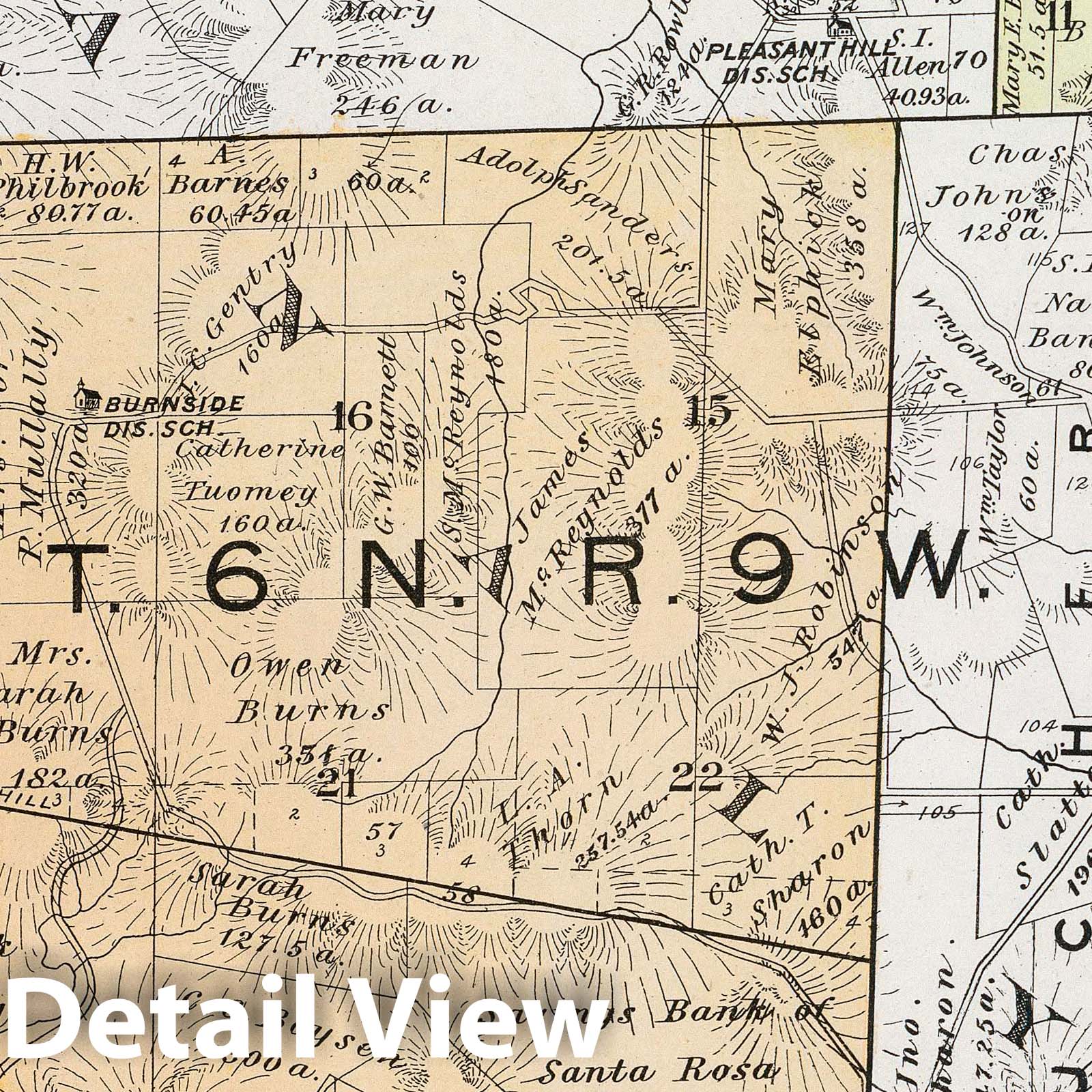 Historic Map : 1898 6 N, 9 W. - Vintage Wall Art