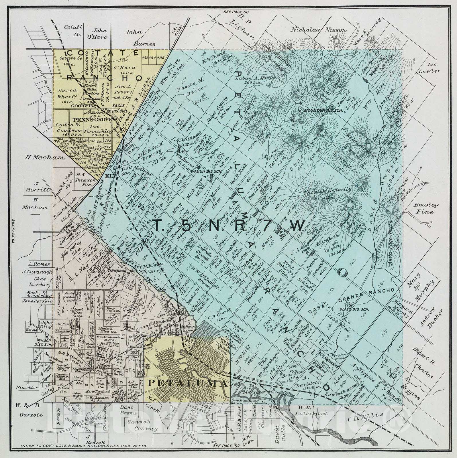 Historic Map : 1898 5 N, 7 W. - Vintage Wall Art