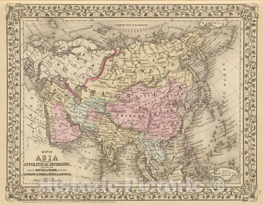 Historic Map : 1880 Asia. v3 - Vintage Wall Art